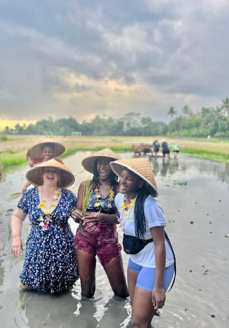 Standing in the rice fields