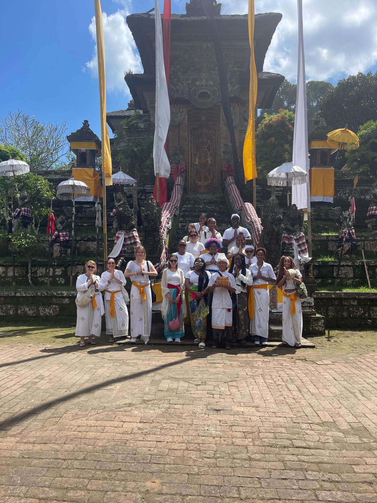 Group photo at the temple on Saraswati Day